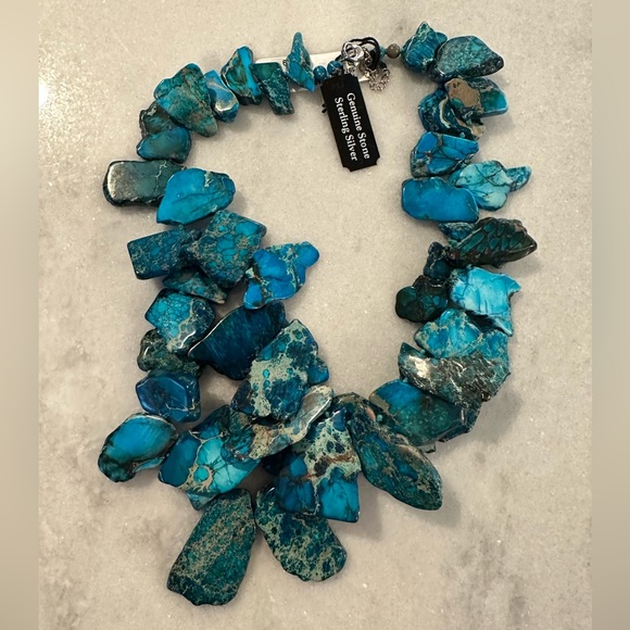 NWT genuine turquoise and sterling silver necklace. - Picture 2 of 6